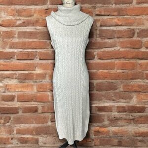 Rachael Zoe Sleeveless Cowl Neck Midi Sweater Dress Oatmeal Soft Material
